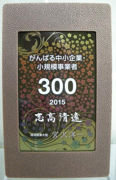 2015年がんばる中小企業300社盾